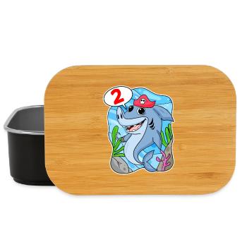 2 Jahre alt - 2. Geburtstag mit Tier Motiv - Lunch Box - Schwarz - Vorne