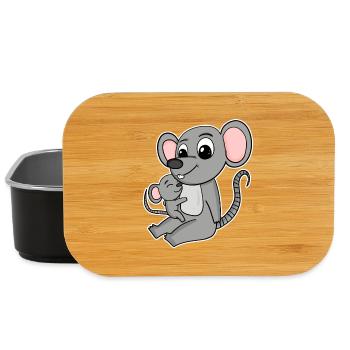 Family - Mouse with Baby Mouse - Lunch Box - black - Front