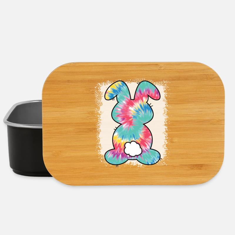 Tie Dye Kaninchen Gebleicht Osterhase - Lunch Box - Schwarz