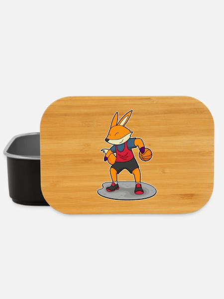 Fuchs Basketballspieler Basketball - Lunch Box - Schwarz