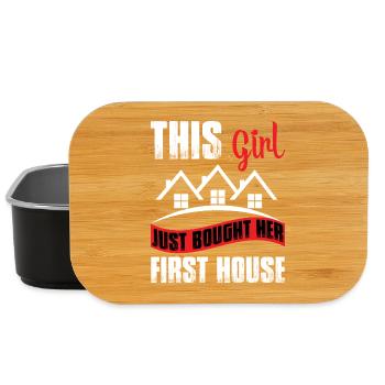 Nouvelle propriétaire Girl vient d’acheter sa première maison - Boîte à goûter - noir - Devant