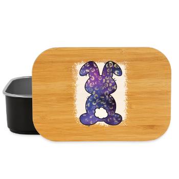 Leopardenmuster Gebleichter Hase Ostern - Lunch Box - Schwarz - Vorne