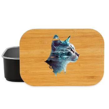 Cat Motif Art Cat Design Domestique Cat Meow Cat - Boîte à goûter - noir - Devant