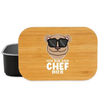 Cool Bär Chef Spruch - Lunch Box - Schwarz - Vorne