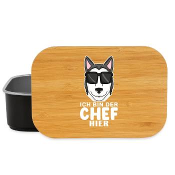 Cool Hund Siberian Husky Chef Spruch - Lunch Box - Schwarz - Vorne