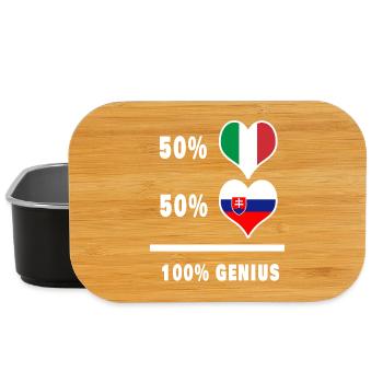 Slovakia and Italy flags 100% genius - Lunch Box - black - Front