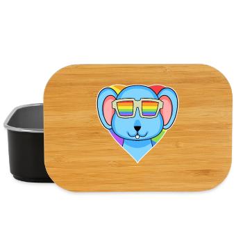 Gay Regenbogen Herz Tier Maus - Lunch Box - Schwarz - Vorne