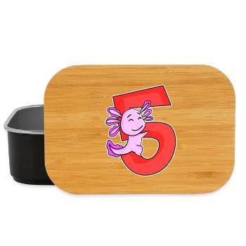 5 years old - 5th birthday with animal motif - Lunch Box - black - Front