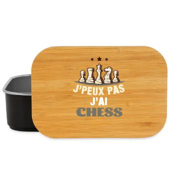 Chess Joueur D'Échecs - J'Peux Pas J'Ai Échecs - Boîte à goûter - noir - Devant