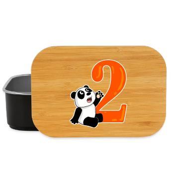 2 Jahre alt - 2. Geburtstag mit Tier Motiv - Lunch Box - Schwarz - Vorne