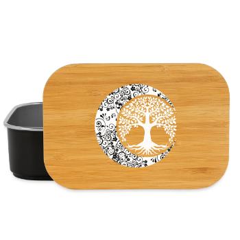 Tree of Life Cresent Moon Phases Mandala Yoga - Lunch Box - black - Front