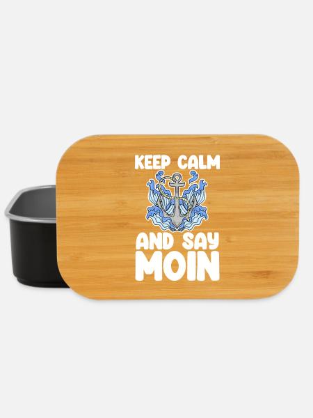 Nordsee Plattdeutsch Spruch Moin - Lunch Box - Schwarz