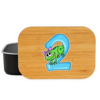 2 Jahre alt - 2. Geburtstag mit Tier Motiv - Lunch Box - Schwarz - Vorne
