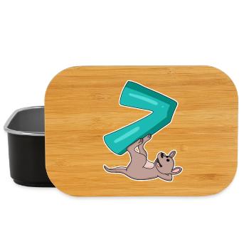 7 ans - 7ème anniversaire avec motif animal - Boîte à goûter - noir - Devant