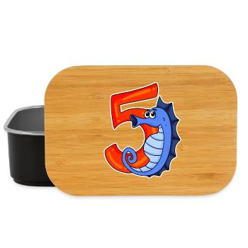 5 ans - 5e anniversaire avec motif animal - Boîte à goûter - noir - Devant