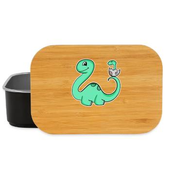 Dinosaur with baby dinosaur - Lunch Box - black - Front