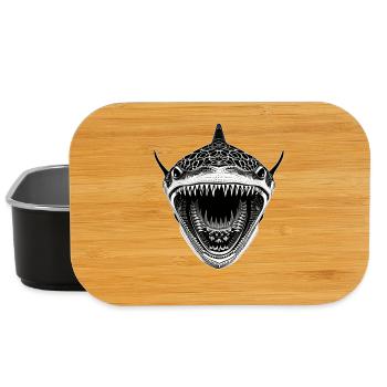 Großer Hai mit offenem Maul - Lunch Box - Schwarz - Vorne