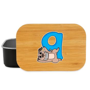 8 ans - 8ème anniversaire avec motif animal - chien - Boîte à goûter - noir - Devant