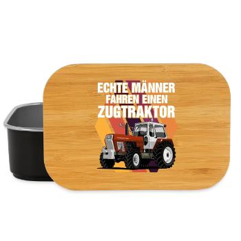 Echte Männer fahren einen Zugtraktor - Lunch Box - Schwarz - Vorne