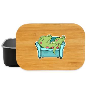 Dinosaur Bed Sleep Tired - Lunch Box - black - Front
