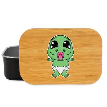 Dinosaur Green Baby - Lunch Box - black - Front