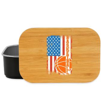July 4 Basketball - Lunch Box - black - Front