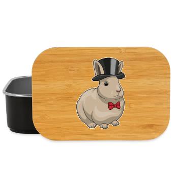 Hase Bräutigam Zylinder Hochzeit - Lunch Box - Schwarz - Vorne