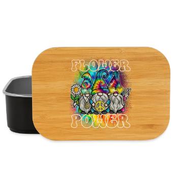 Flower Power Gnomes Tie Dye Peace - Lunch Box - black - Front