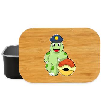 Tortue policier casquette police - Boîte à goûter - noir - Devant
