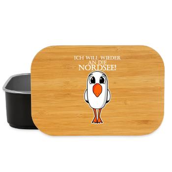 Nordsee Plattdeutsch Spruch Moin Möwe - Lunch Box - Schwarz - Vorne