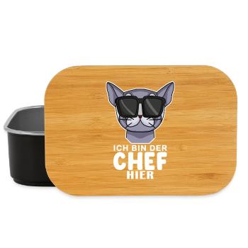 coole Katze - Britisch Kurzhaar Spruch - Lunch Box - Schwarz - Vorne