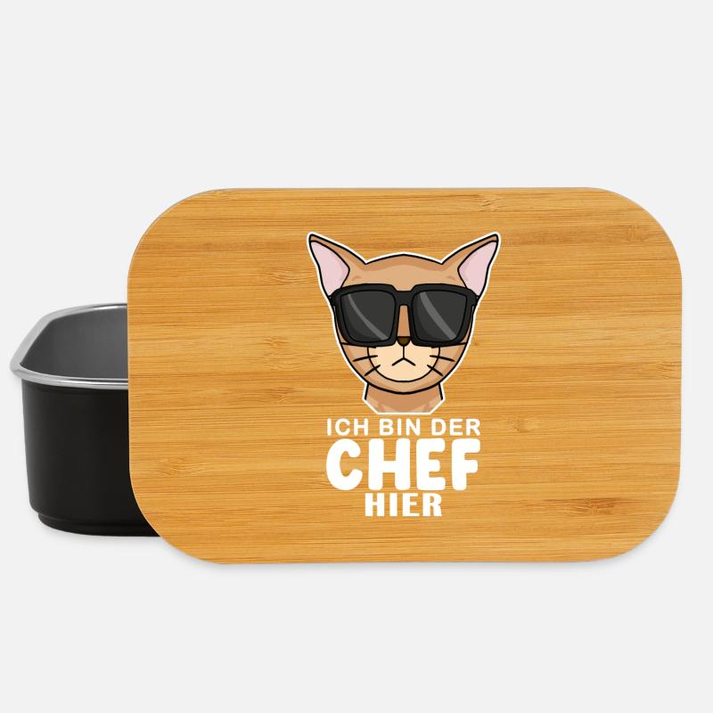 coole Katze - Abessinierkatze Katze Spruch - Lunch Box - Schwarz