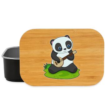 Panda Musiker Gitarre Musik - Lunch Box - Schwarz - Vorne