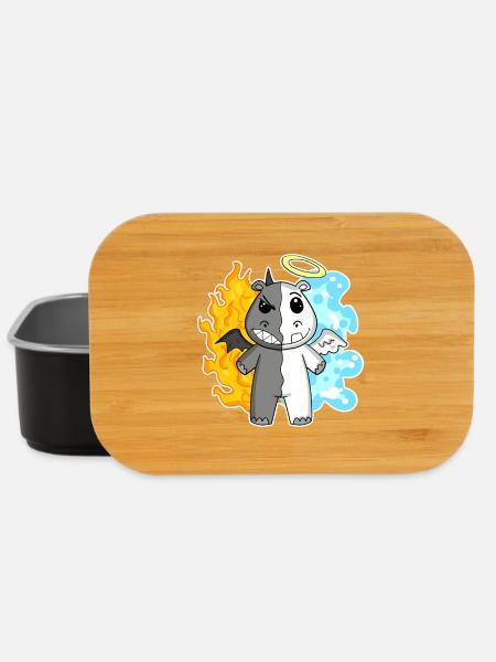 Hippo - Angel and Devil - Lunch Box - black