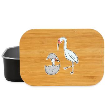 Kraniche Familie - Kraniche mit Baby - Lunch Box - Schwarz - Vorne