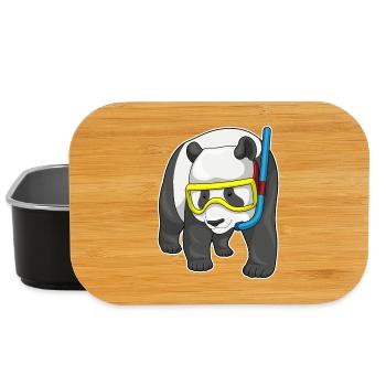 Panda Taucher Schnorchel Tauchen - Lunch Box - Schwarz - Vorne
