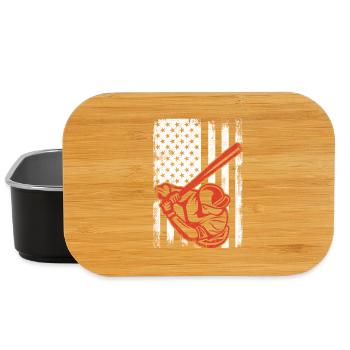 Patriotischer Baseballspieler - Lunch Box - Schwarz - Vorne