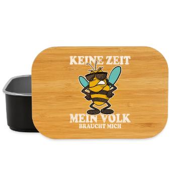 Keine Zeit Mein Volk Braucht Mich Imker - Lunch Box - Schwarz - Vorne