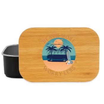 Beach More - Worry Less - Travel - Lunch Box - Schwarz - Vorne