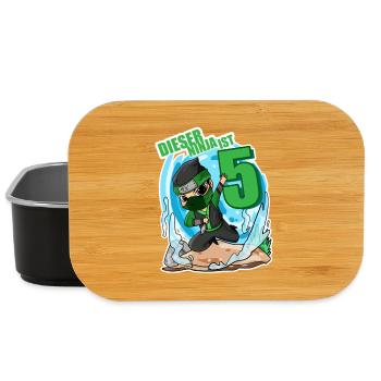 5. Geburtstag Junge Ninja Grün - Lunch Box - Schwarz - Vorne