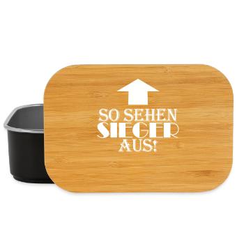 Sieger Erster Gewinner Geschenk - Lunch Box - Schwarz - Vorne