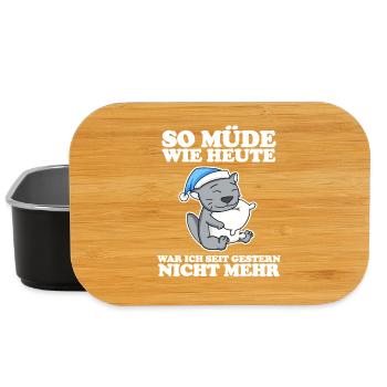 Müde Spruch lustig Schlafen Ausschlafen Faul - Lunch Box - Schwarz - Vorne