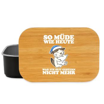 Müde Spruch lustig Schlafen Ausschlafen Faul - Lunch Box - Schwarz - Vorne