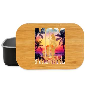 Mutter mit Tochter Sohn Muttertag Strand Mama Kind - Lunch Box - Schwarz - Vorne