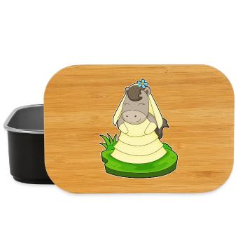 Horse Bridal Veil Wedding - Lunch Box - black - Front