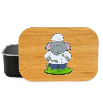 Elefant Koch Pfanne Kochen - Lunch Box - Schwarz - Vorne
