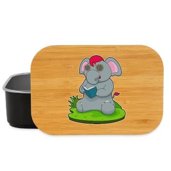 Elefant Nerd Buch Brille - Lunch Box - Schwarz - Vorne