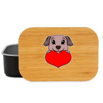 Dog Heart Love - Heart Motif - Lunch Box - black - Front