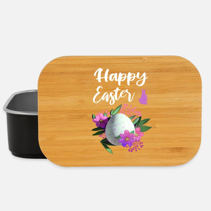 Frohe Ostern Blumen Osterei - Lunch Box - Schwarz