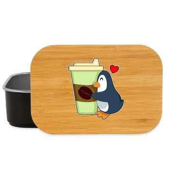 Penguin Coffee to go - Lunch Box - black - Front